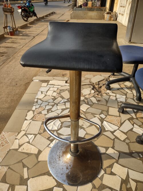 Tabouret de Bar Élégant avec Assise Noire (Importé)